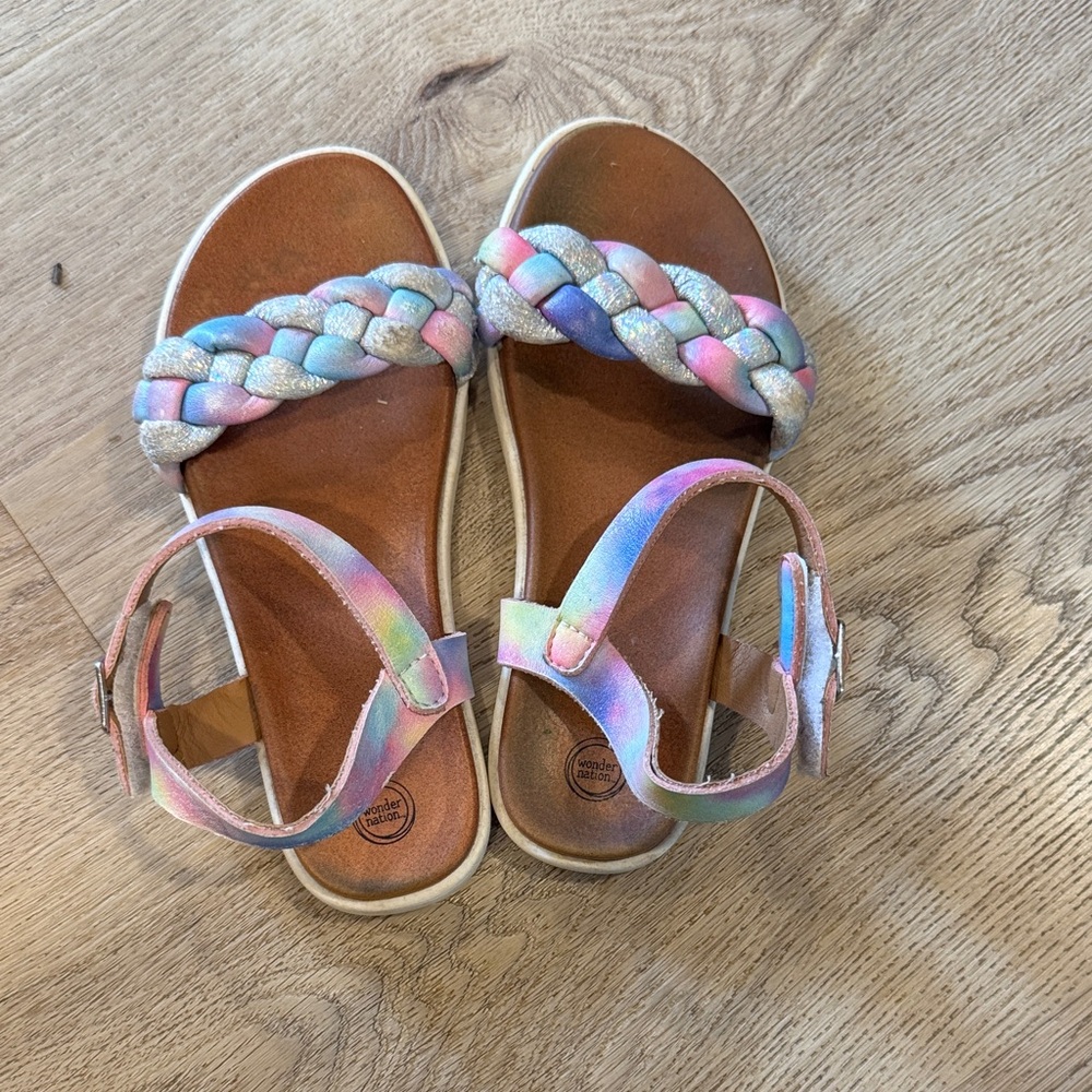 Wonder Nation Pastel Braided Kids Sandals